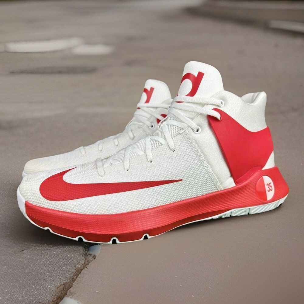 Nike KD Trey 5 IV RED/WHITE Basketball Shoes Kevin Durant SZ 17 RARE 856484-161